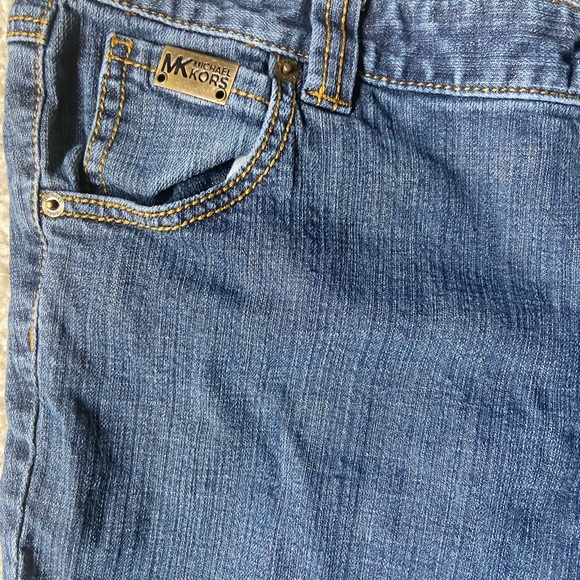 Michael Kors Jean Denim Flap Capris Size 12 Petite - Picture 2 of 5